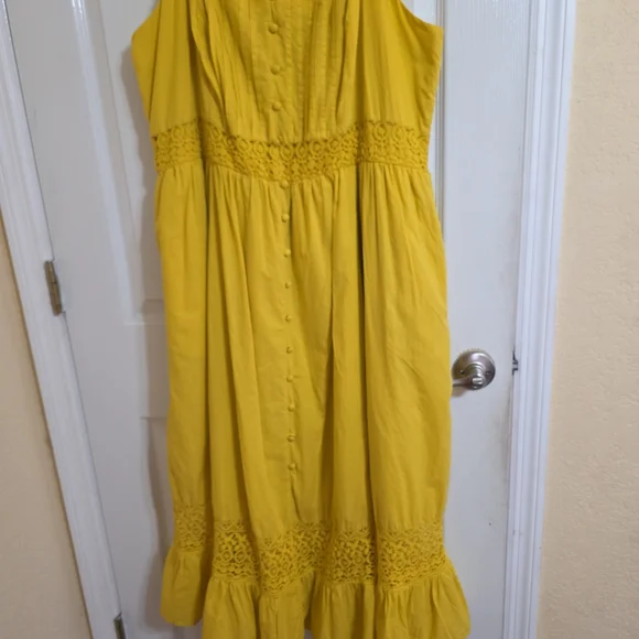 torrid Mustard Yellow Button-Front Sundress - Picture 3 of 8